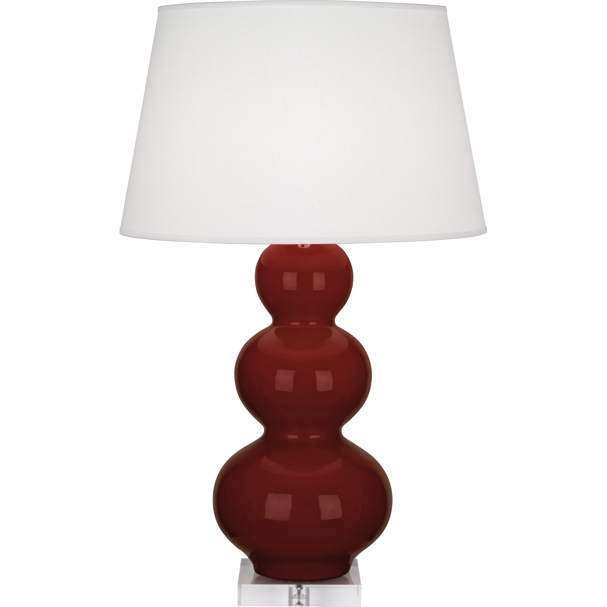OX43X | Oxblood Triple Gourd Table Lamp