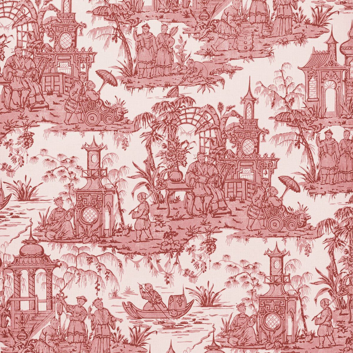 Pagoda Toile Paper-Garnet