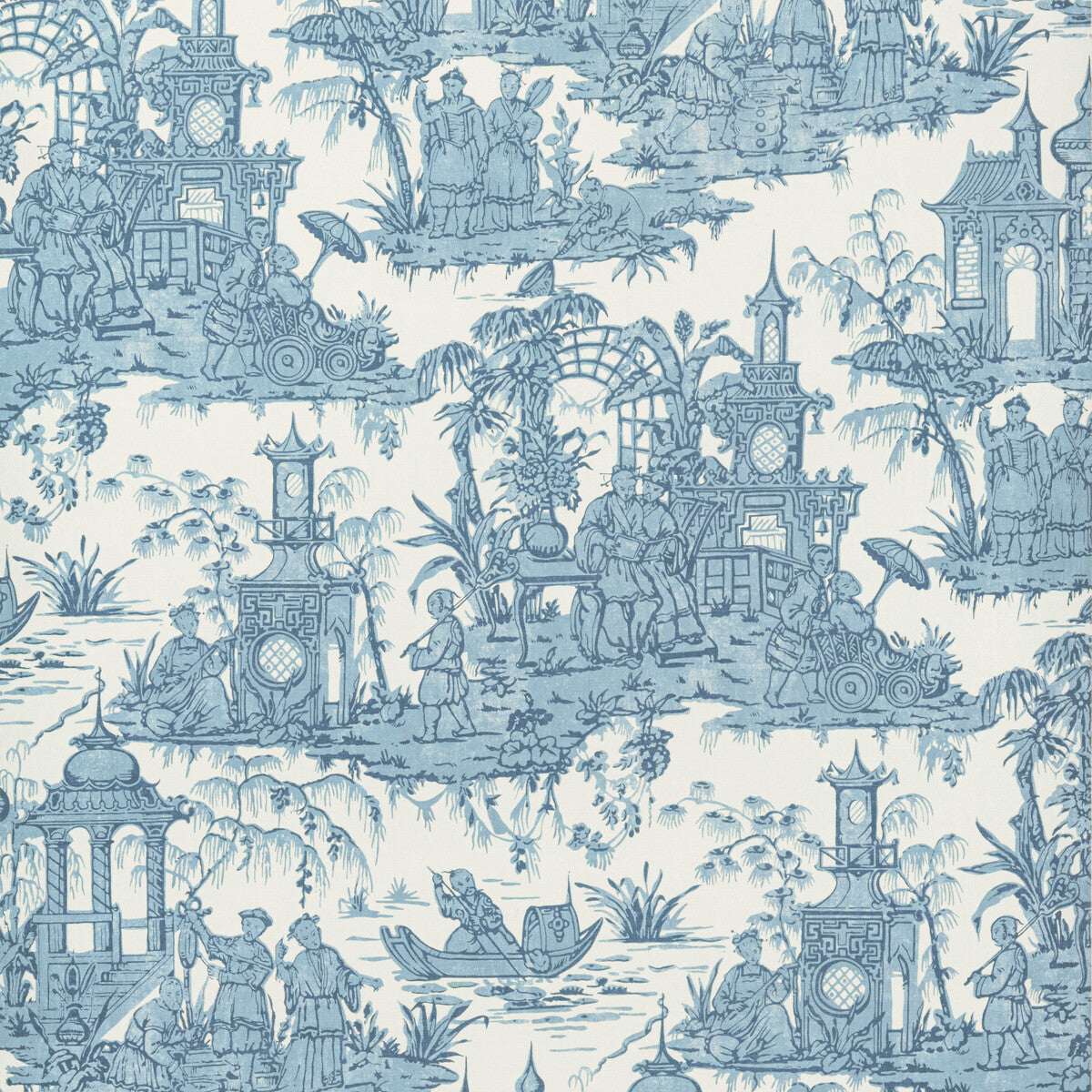 Pagoda Toile Paper-Blue