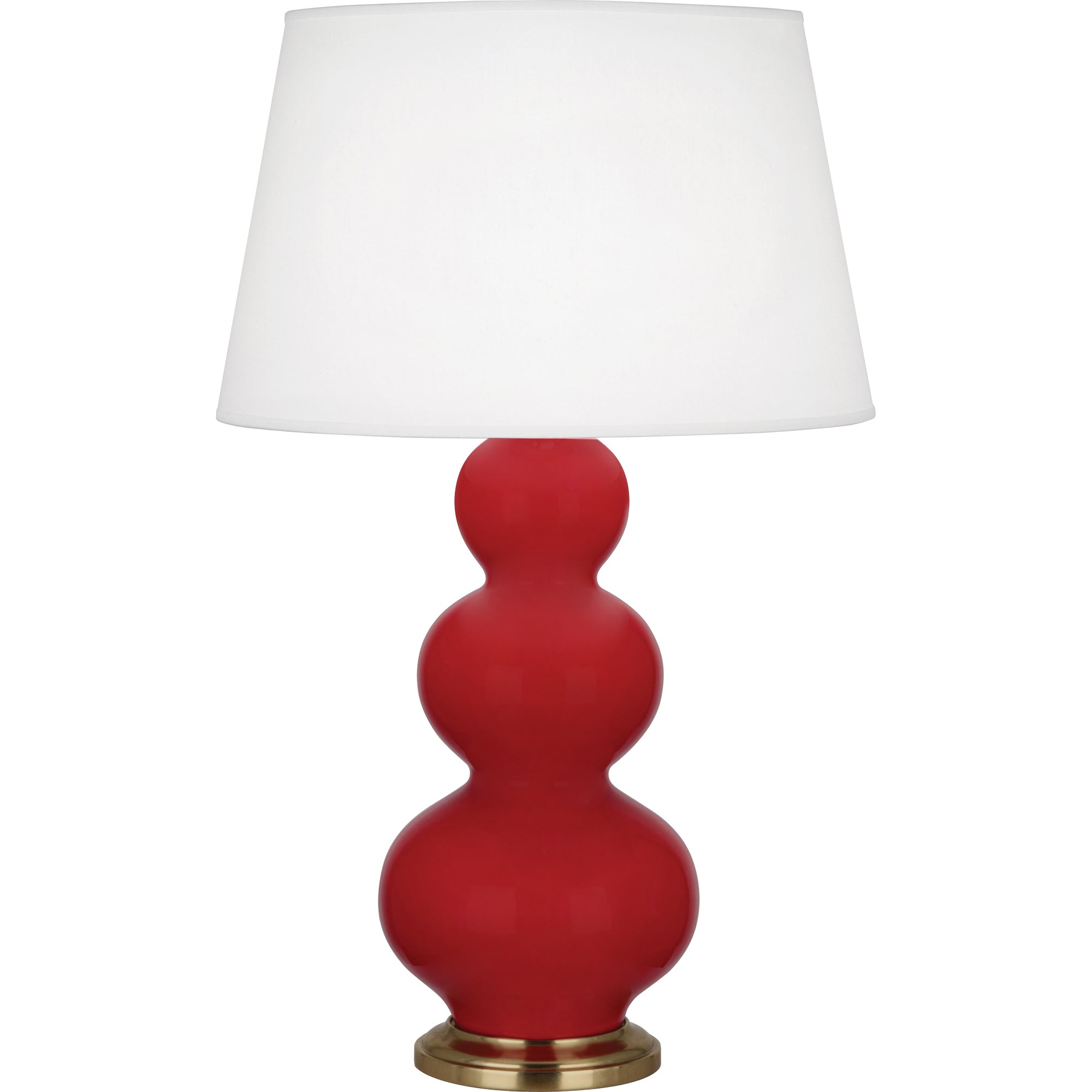 RR40X | Ruby Red Triple Gourd Table Lamp