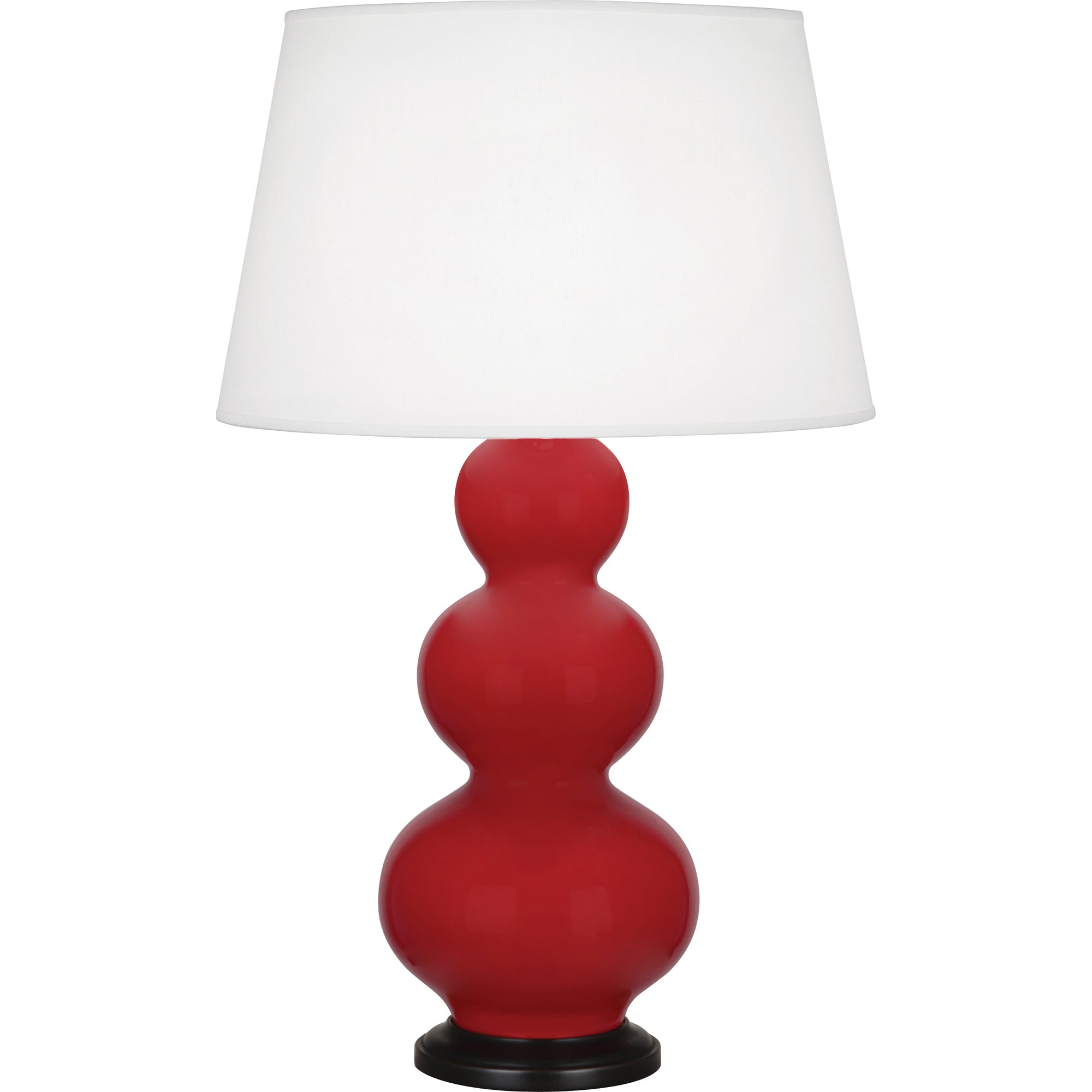 RR41X | Ruby Red Triple Gourd Table Lamp