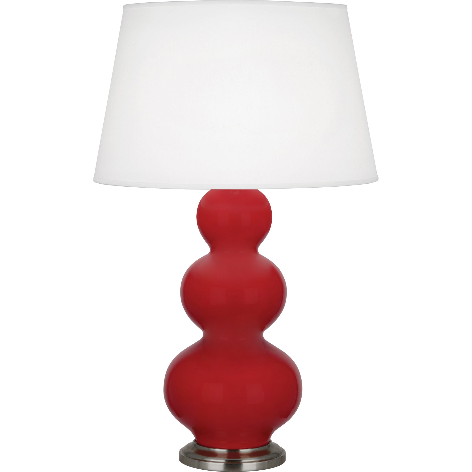 RR42X | Ruby Red Triple Gourd Table Lamp