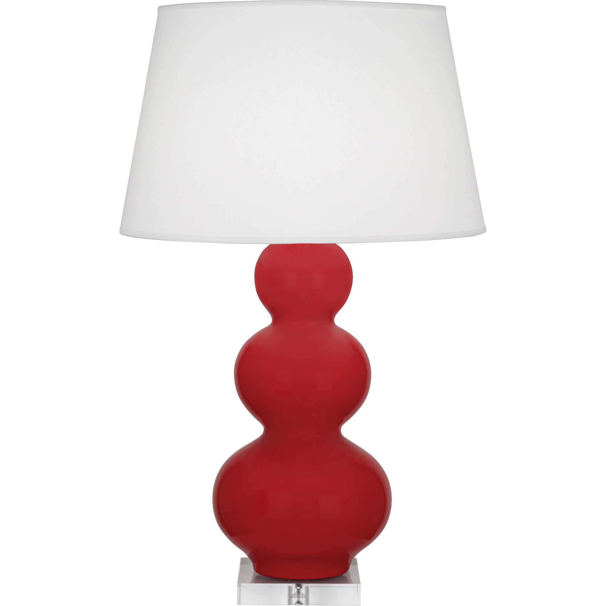 RR43X | Ruby Red Triple Gourd Table Lamp
