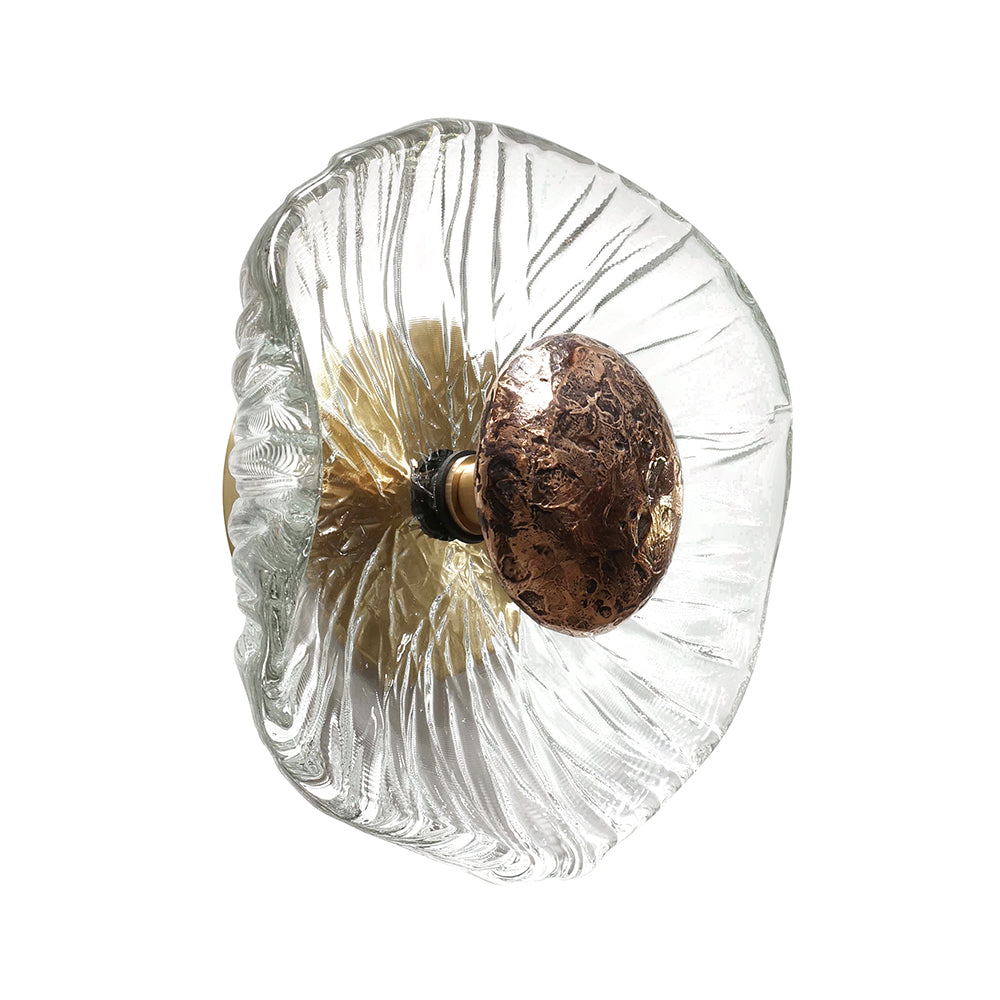 Iris Sconce Clear Glass Antique Bronze Metal