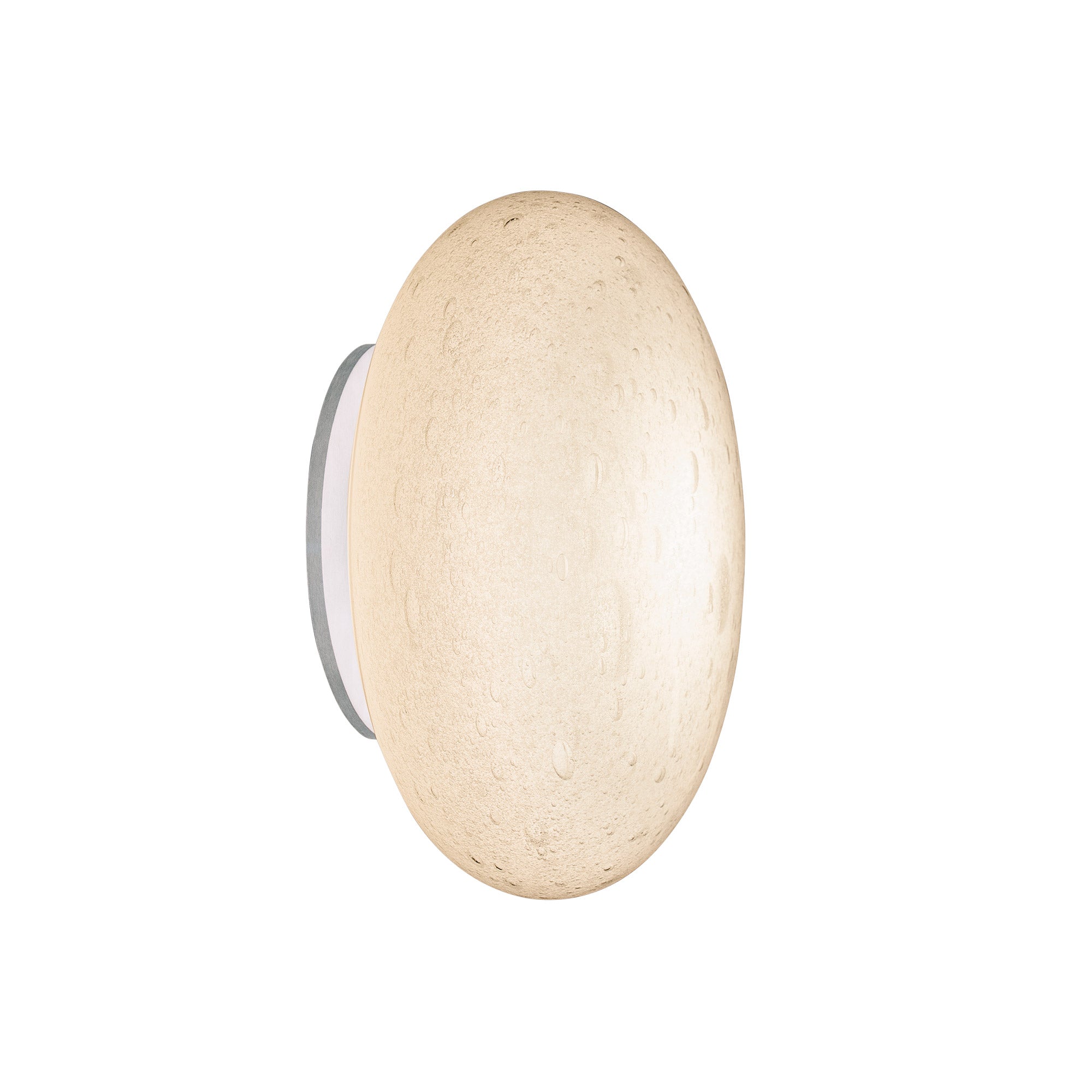 Moonlight Sconce White Bubble Glass Satin Nickel Metal