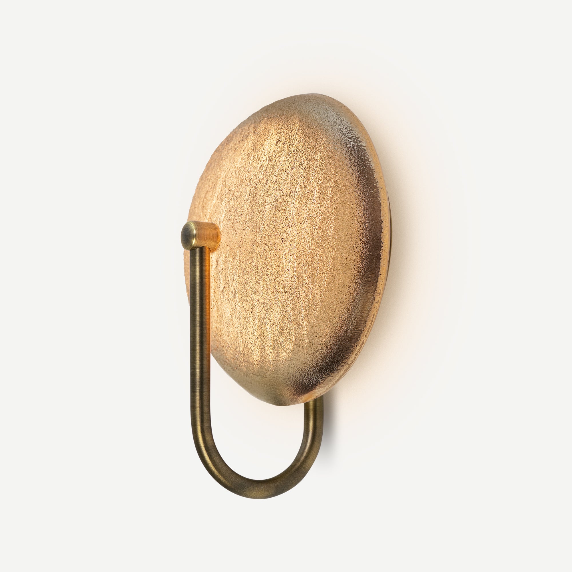 Demi Sconce Crystal Sand Glass Satin Distressed Brass Metal