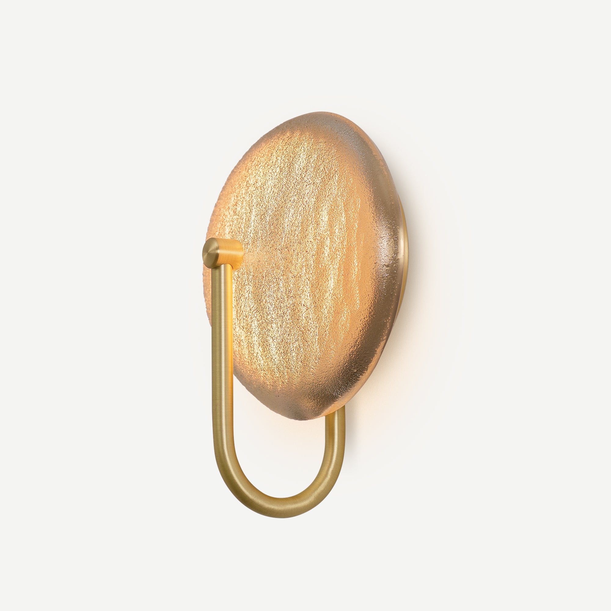 Demi Sconce Crystal Sand Glass Satin Brushed Brass Metal