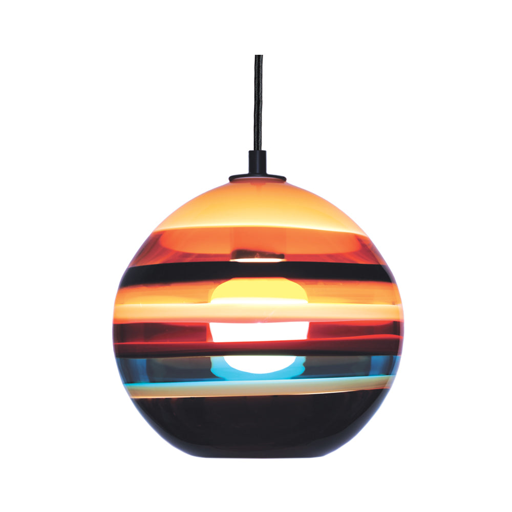 Banded Orb Pendant Cranberry