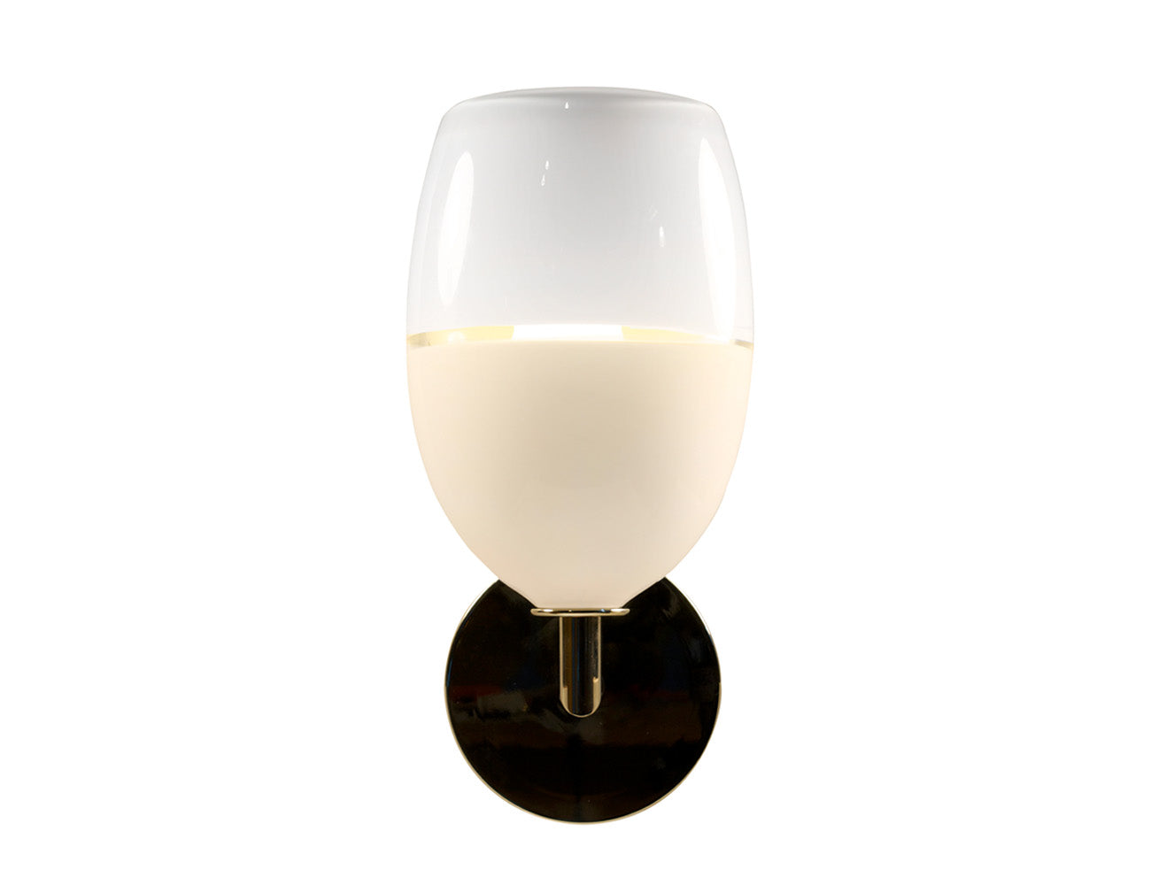 Lattimo Sconce White/Ivory Glass Dark Bronze Metal Round Canopy