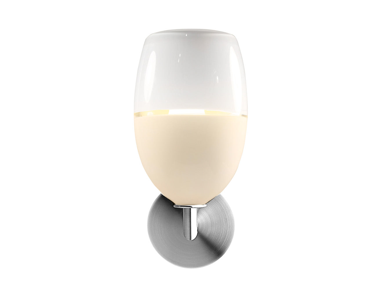 Lattimo Sconce White/Ivory Glass Satin Nickel Metal Round Canopy