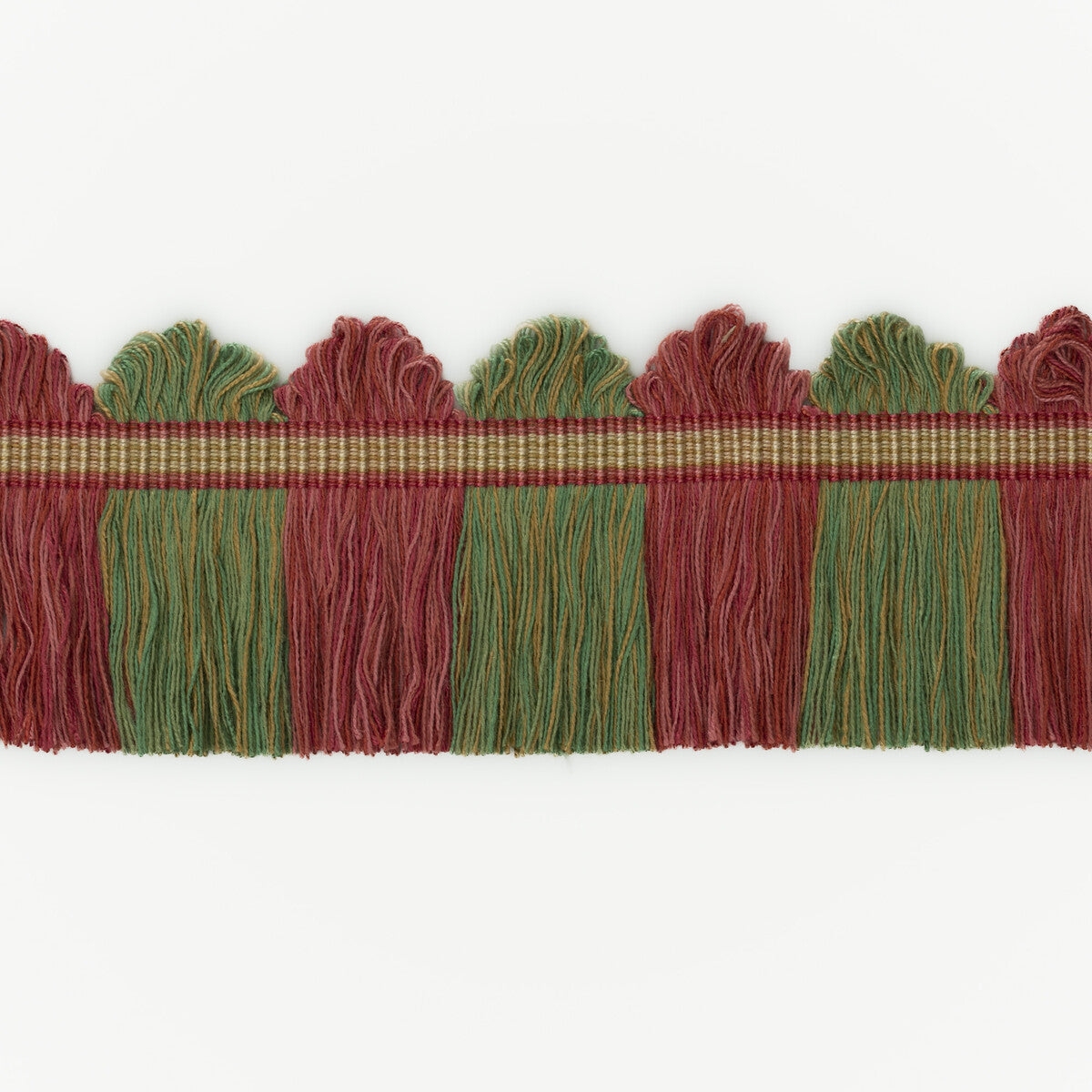 Perandor Fan Top Cut Fringe-Rose/Green