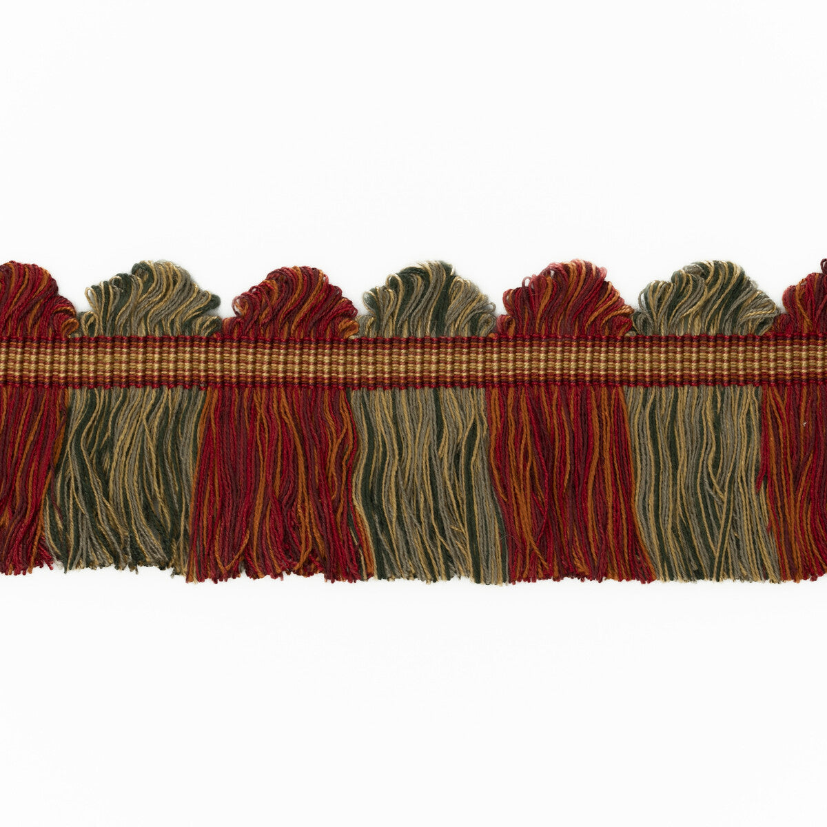 Perandor Fan Top Cut Fringe-Red/Gold/Green