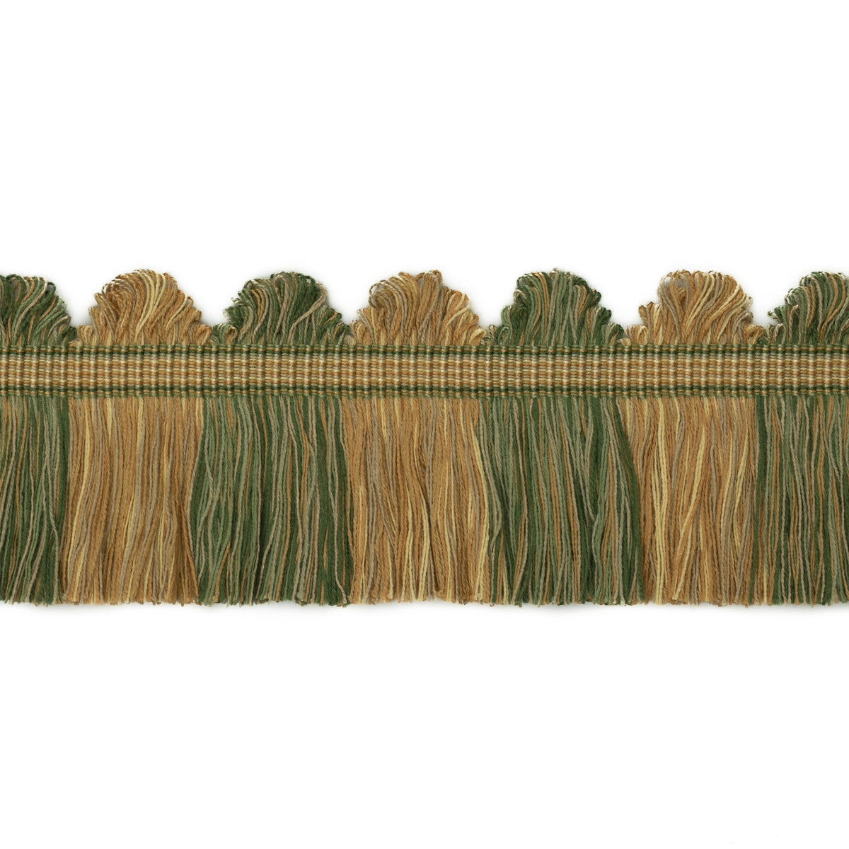 Perandor Fan Top Cut Fringe-Green/Gold