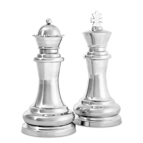 105147 - Chess King & Queen polished aluminium