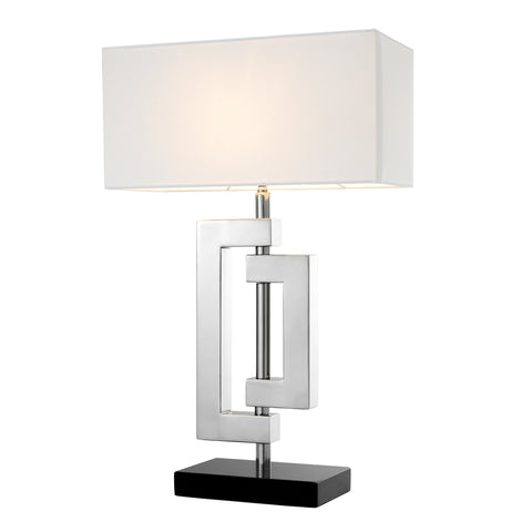 107567UL - Table Lamp Leroux polished ss incl shade