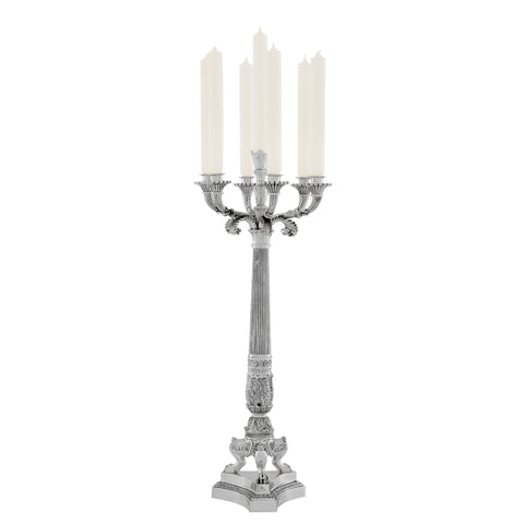 109231 - Candle Holder Jefferson silver lacq finish