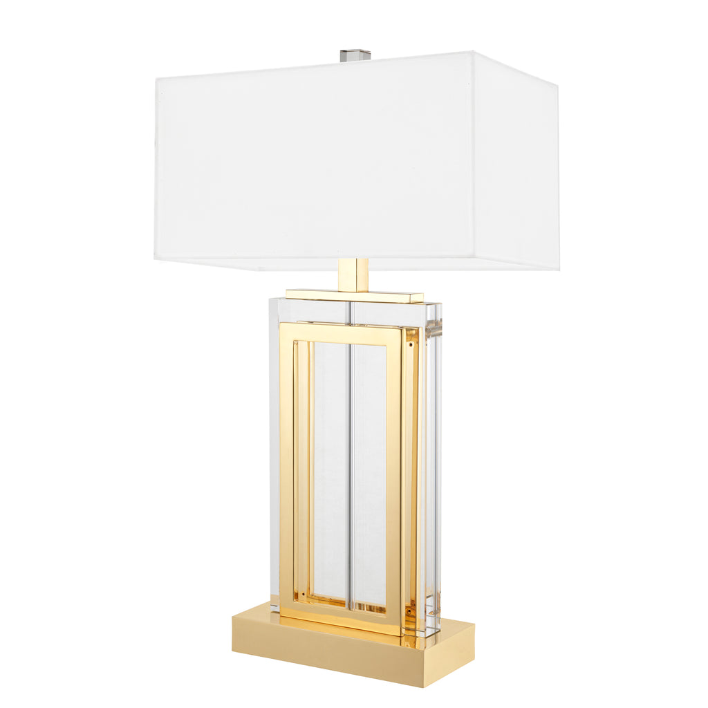 109973UL - Table Lamp Arlington Crystal gold white shade