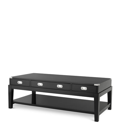 110021 - Coffee Table Military waxed black finish