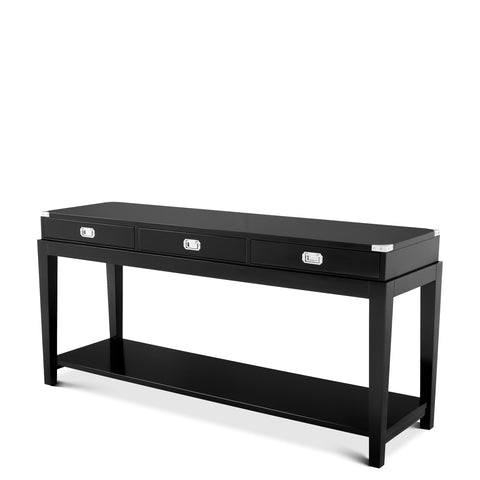 110022 - Console Table Military waxed black finish