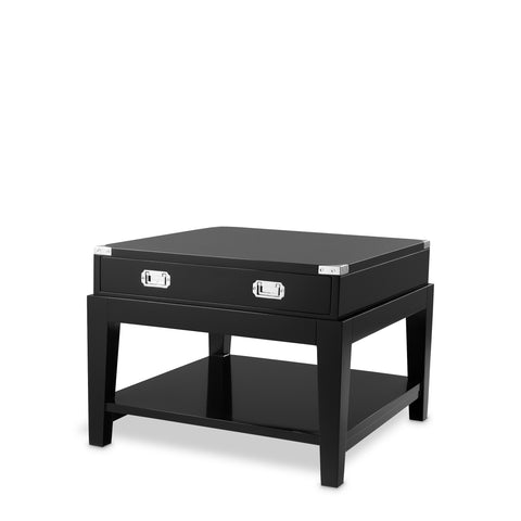 110027 - Side Table Military waxed black finish