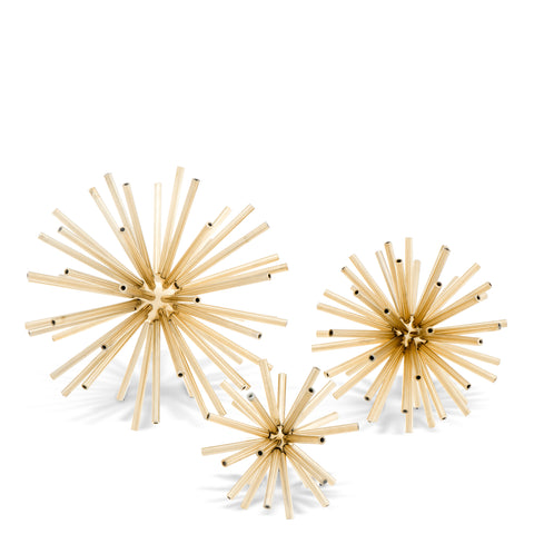 110345 - Object Meteor set of 3 polished brass