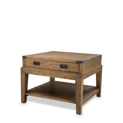 110739 - Side Table Military smoked oak finish
