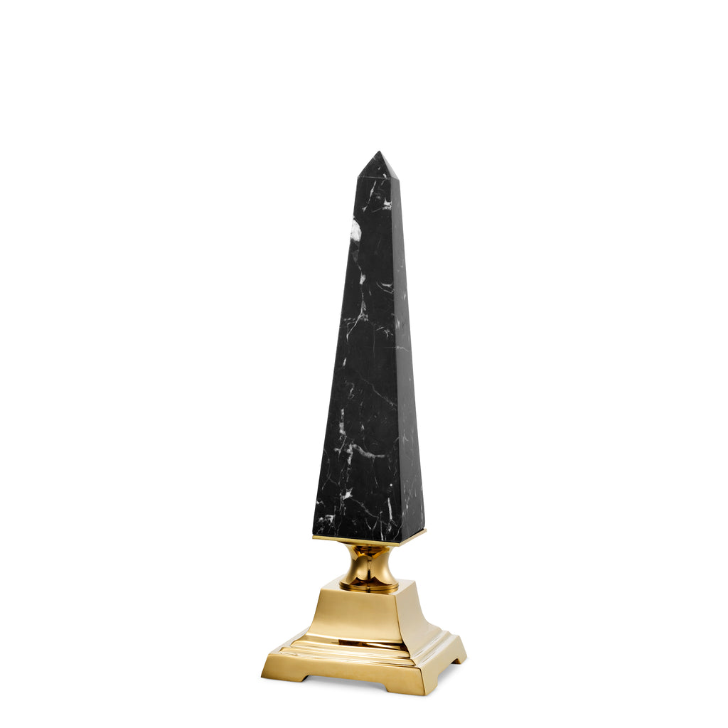 110785 - Obelisk Layford S gold finish black marble