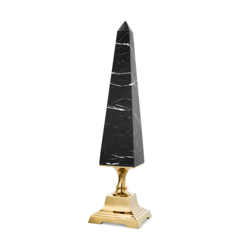 110786 - Obelisk Layford L gold finish black marble