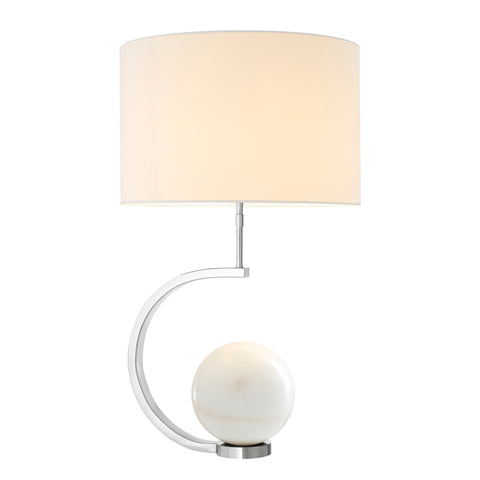 111036UL - Table Lamp Luigi nickel finish incl white shade