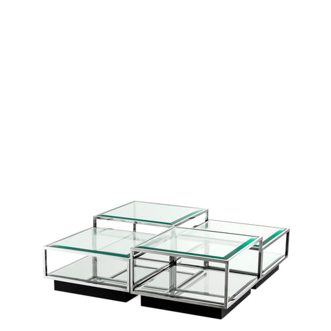 111074 - Coffee Table Tortona polished stainless steel S/4