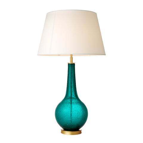 111601UL - Table Lamp Massaro turquoise matte brass finish