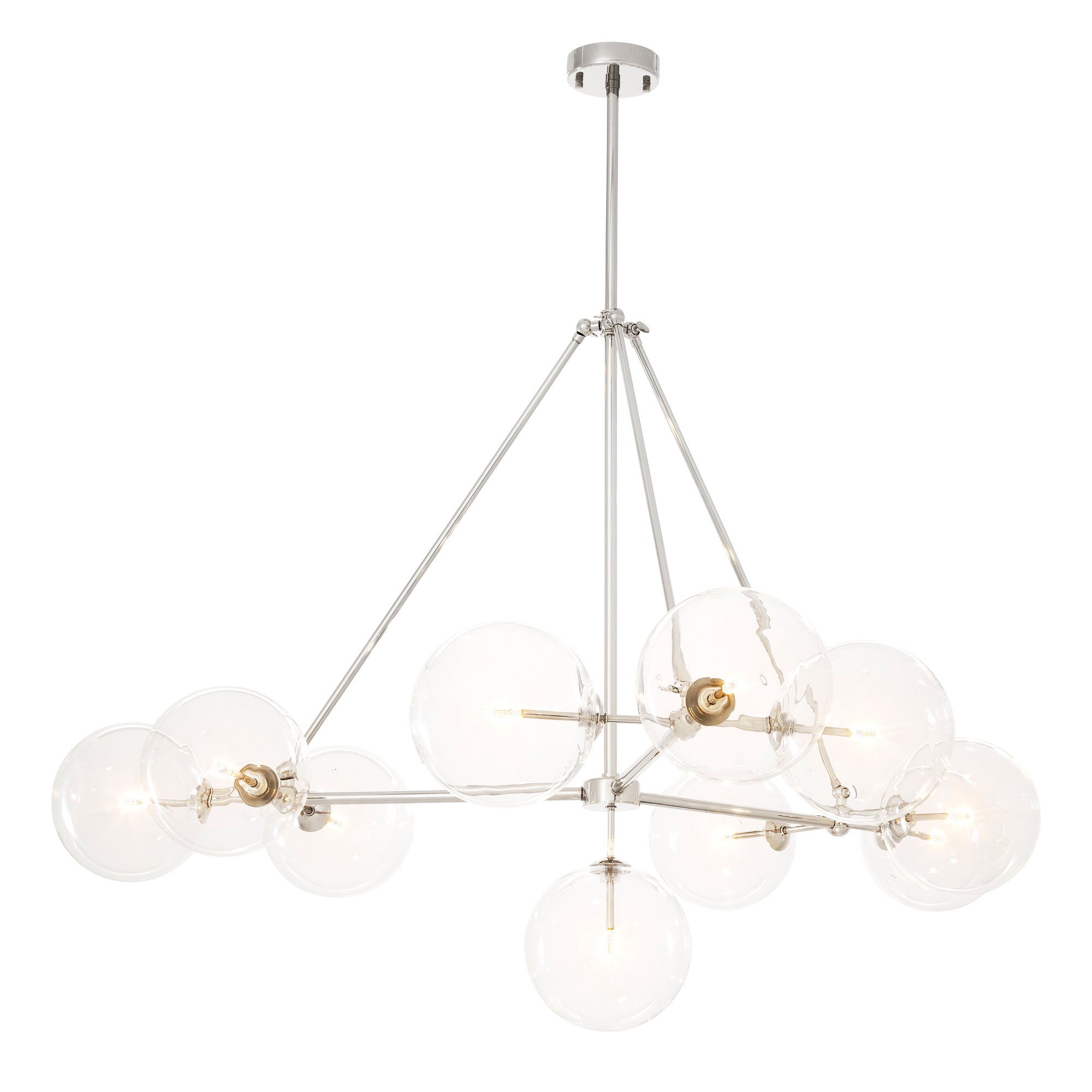 112073UL - Chandelier Bermude nickel finish clear glass