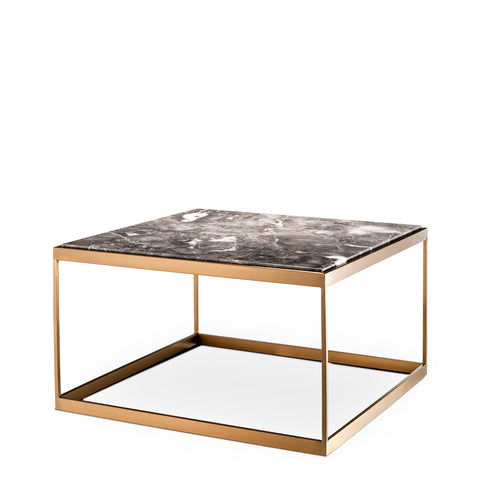 112528 - Side Table La Quinta brushed brass finish grey mar