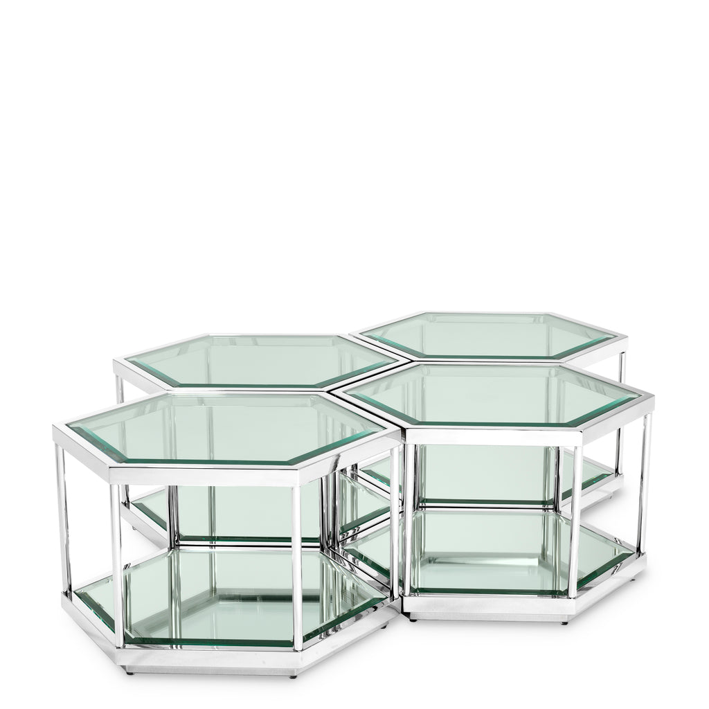 112692 - Coffee Table Sax polished stainless steel set of 4