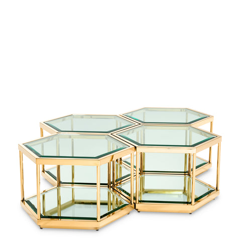 112693 - Coffee Table Sax gold finish set of 4
