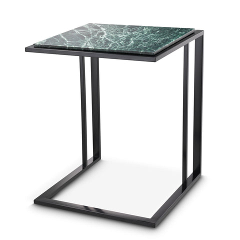 112953 - Side Table Cocktail bronze finish green marble