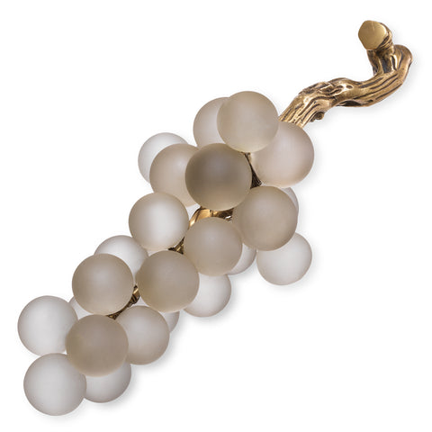 113098 - Object French Grapes white vintage brass finish
