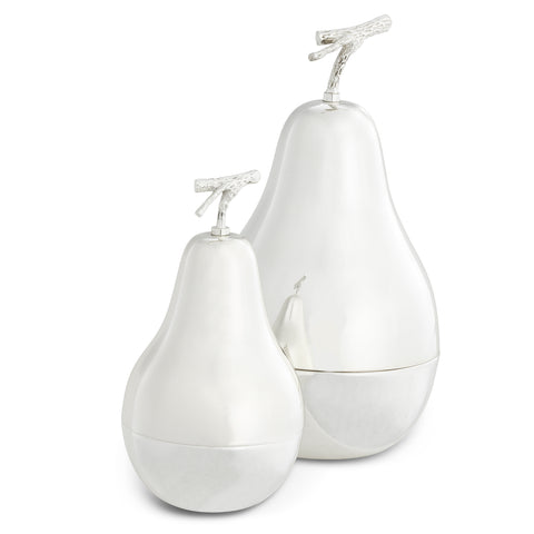 113103 - Box Pear silver plated set of 2 (S+L)