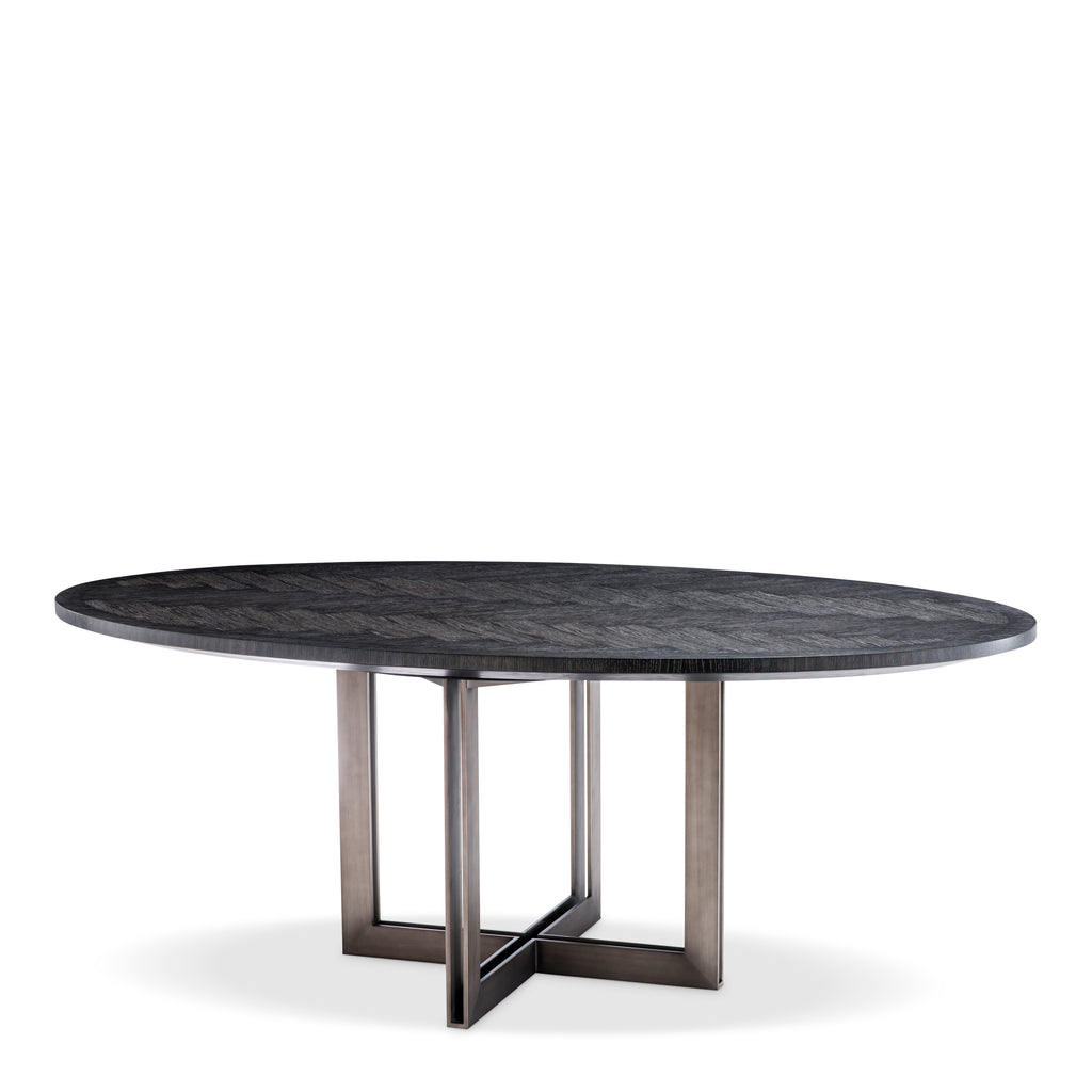113270 - Dining Table Melchior oval charcoal oak veneer