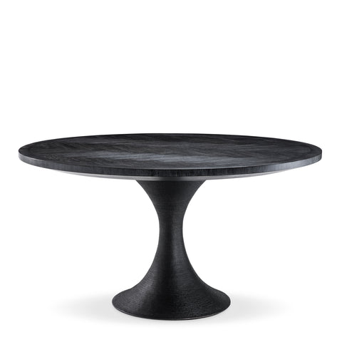 113281 - Dining Table Melchior round charcoal oak veneer