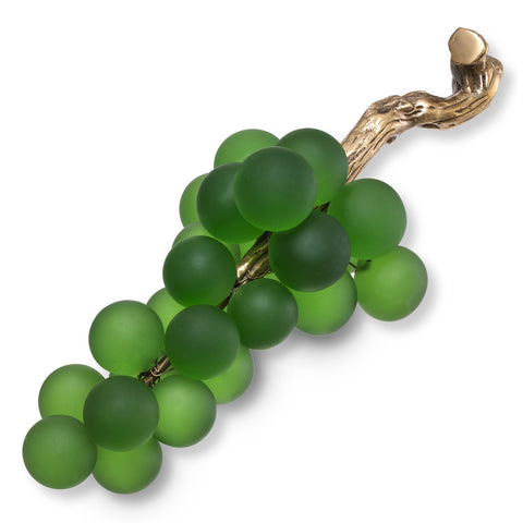 113683 - Object French Grapes green vintage brass finish