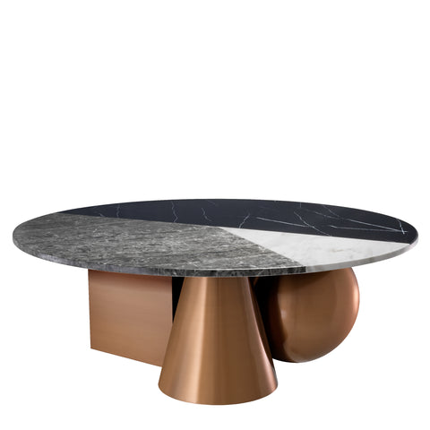 113808 - Coffee Table Tricolori brushed copper finish