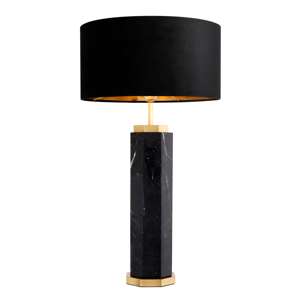 114001UL - Table Lamp Newman black marble incl shade
