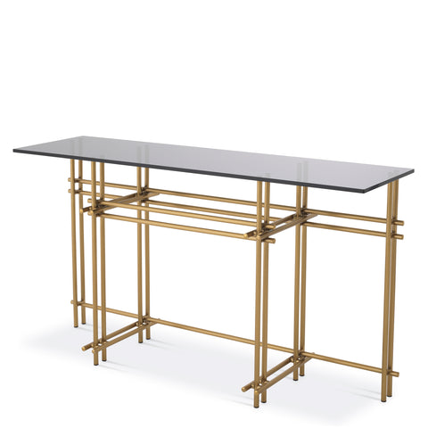 114101 - Console Table Quinn brushed brass finish