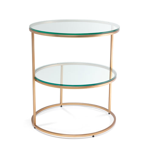 114228 - Side Table Circles brushed brass finish