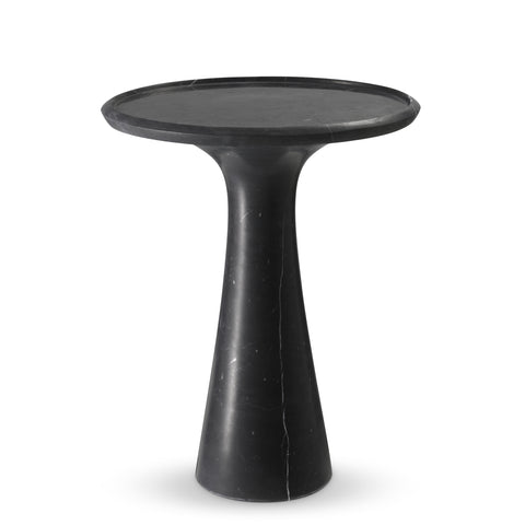 114330 - Side Table Pompano low honed black marble