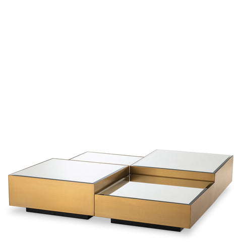 114369 - Coffee Table Esposito brushed brass fin set of 4