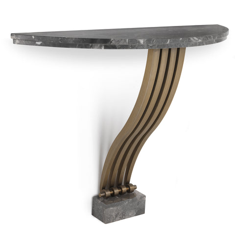 114371 - Console Table Renaissance brushed brass finish
