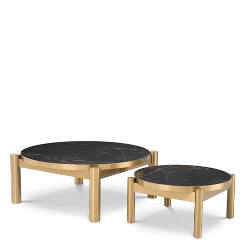 114422 - Coffee Table Quest brushed brass finish set of 2