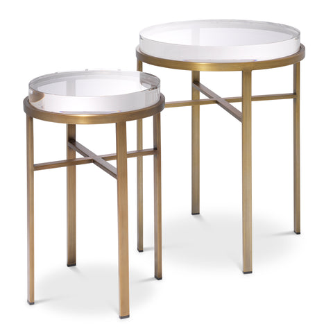 114482 - Side Table Hoxton brushed brass finish set of 2